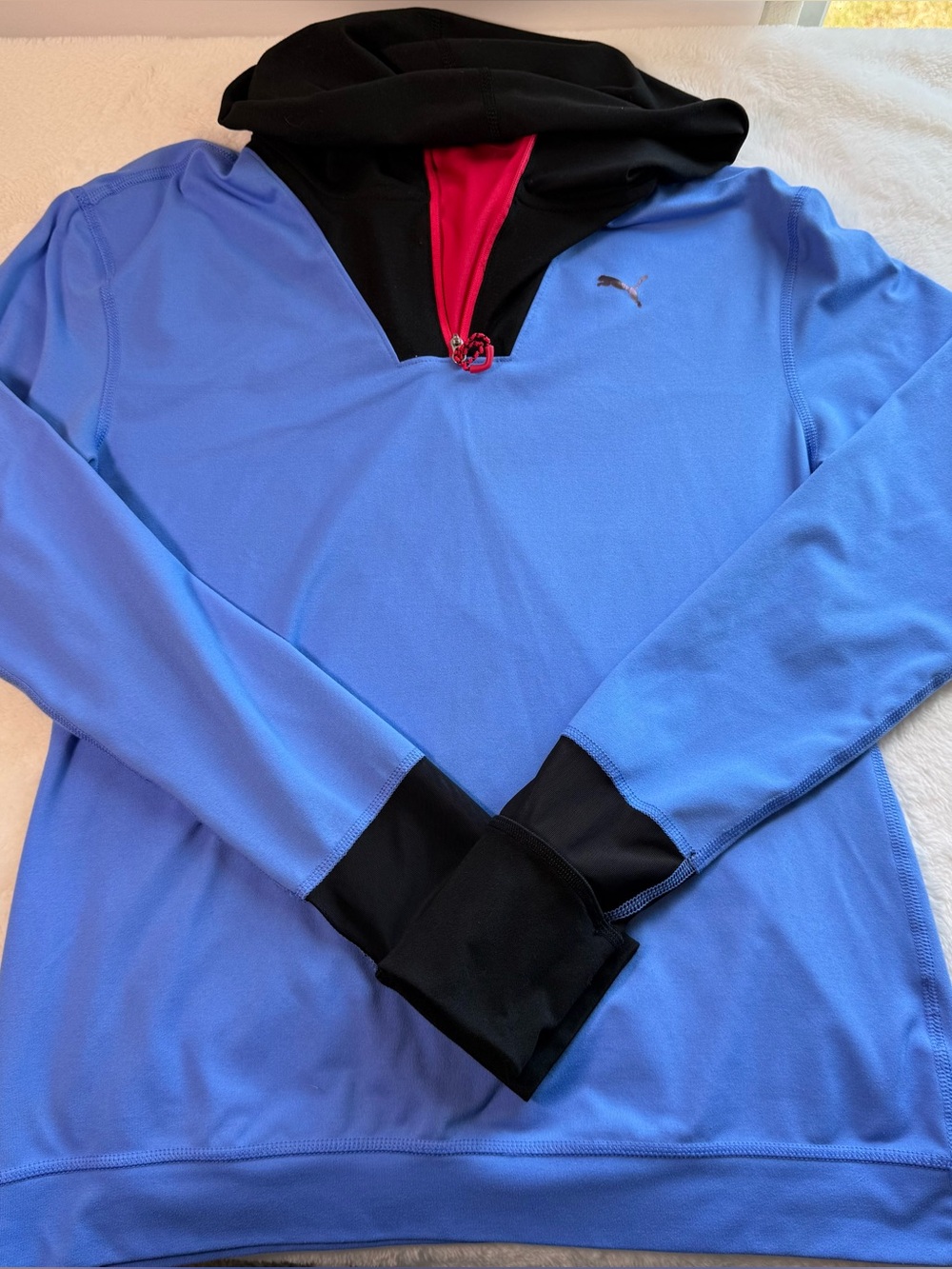 PUMA Womens Blue Hooded Pullover Jacket